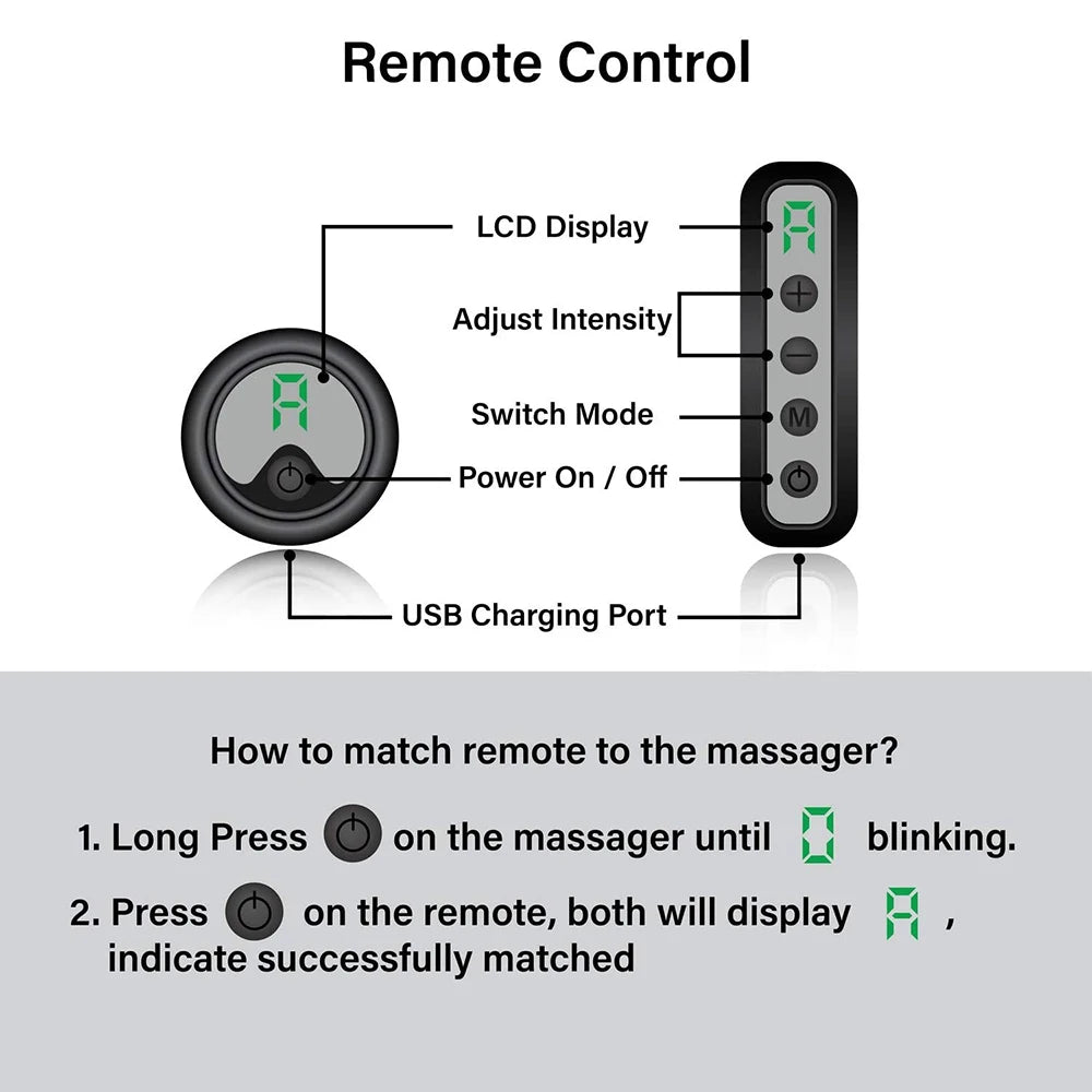 Wireless Remote Rechargeable Tens Massager